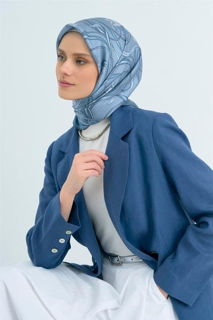 Armine İpek Eşarp 2026 Yaz - 9512-85 Mavi Twill