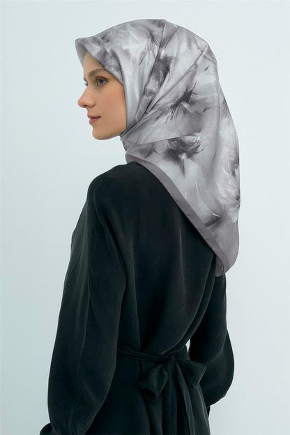 Armine İpek Eşarp 2026 Yaz - 9515-86 Gümüş Twill