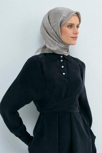Armine İpek Eşarp 2026 Yaz - 9522-82 Koyu Taş Twill