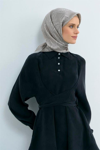 Armine İpek Eşarp 2026 Yaz - 9522-82 Koyu Taş Twill