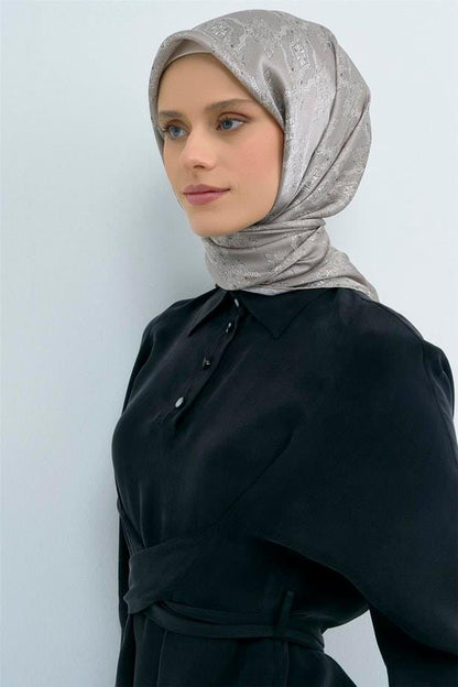 Armine İpek Eşarp 2026 Yaz - 9522-82 Koyu Taş Twill