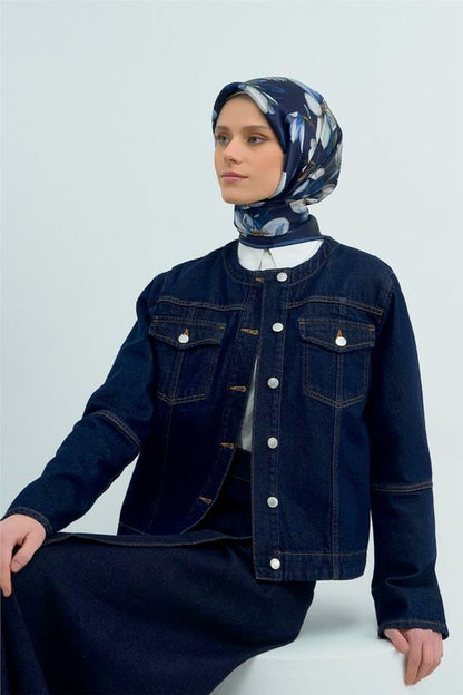 Armine İpek Eşarp 2026 Yaz - 9524-06 Lacivert Sura