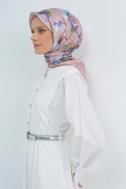 Armine İpek Eşarp 2026 Yaz - 9524-52 Pudra Twill