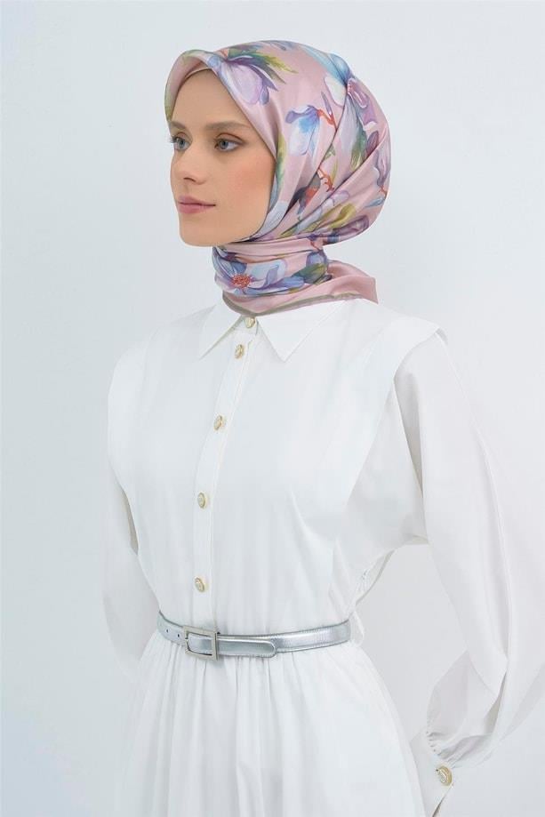 Armine İpek Eşarp 2026 Yaz - 9524-52 Pudra Twill