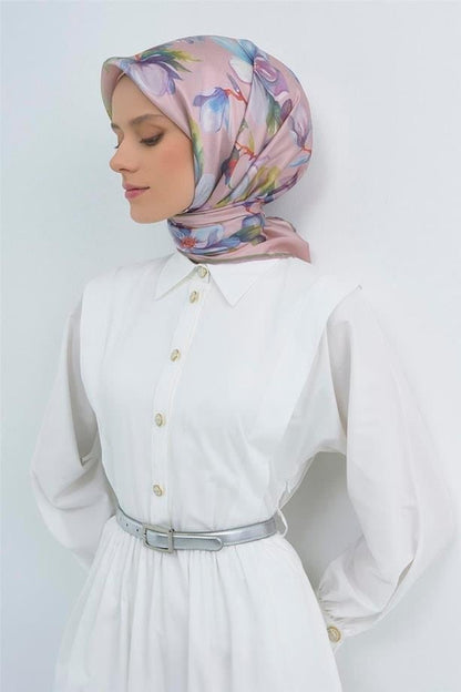 Armine İpek Eşarp 2026 Yaz - 9524-52 Pudra Twill