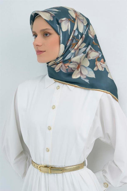 Armine İpek Eşarp 2026 Yaz - 9524-83 Petrol Sura