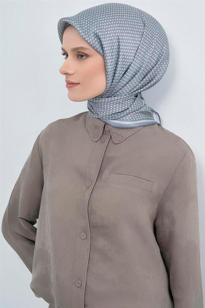 Armine İpek Eşarp 2026 Yaz - 9528-01 Mavi Twill