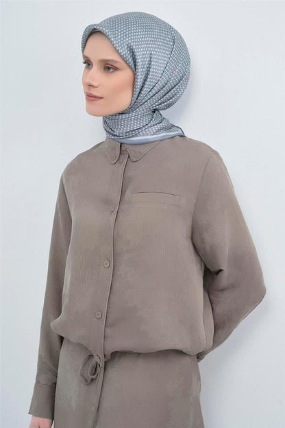 Armine İpek Eşarp 2026 Yaz - 9528-01 Mavi Twill