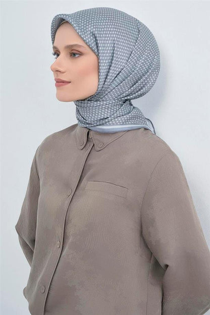 Armine İpek Eşarp 2026 Yaz - 9528-01 Mavi Twill