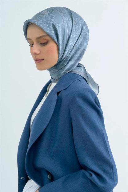 Armine İpek Eşarp 2026 Yaz - 9537-03 Açık Mavi Sura
