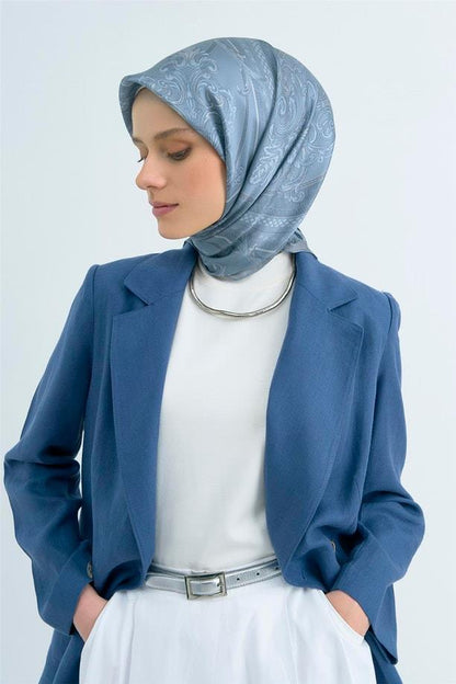 Armine İpek Eşarp 2026 Yaz - 9537-03 Açık Mavi Sura
