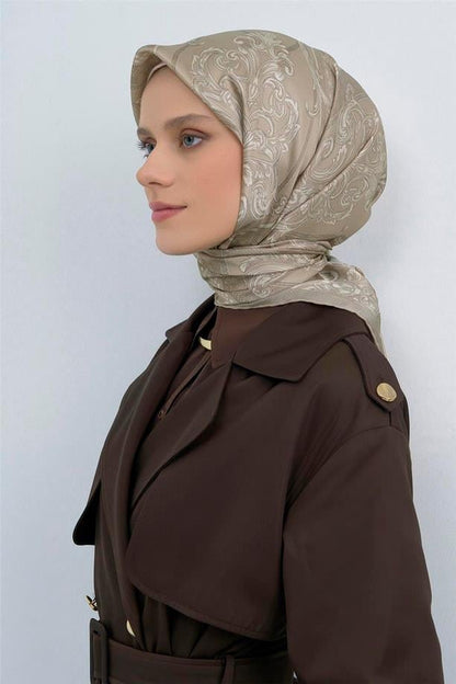 Armine İpek Eşarp 2026 Yaz - 9537-54 Vizon Taş Twill