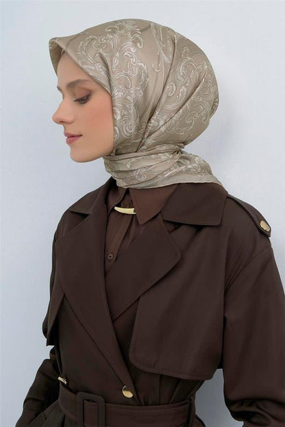 Armine İpek Eşarp 2026 Yaz - 9537-54 Vizon Taş Twill