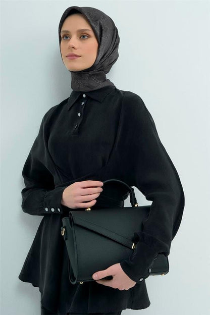 Armine İpek Eşarp 2026 Yaz - 9537-80 Koyu Füme Sura