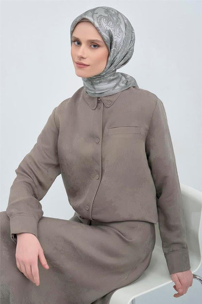 Armine İpek Eşarp 2026 Yaz - 9537-81 Gümüş Sura