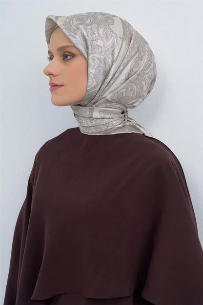 Armine İpek Eşarp 2026 Yaz - 9537-83 Ekru Taş Sura