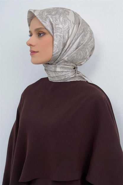 Armine İpek Eşarp 2026 Yaz - 9537-83 Ekru Twill
