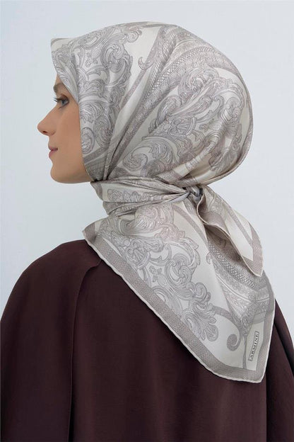 Armine İpek Eşarp 2026 Yaz - 9537-83 Ekru Taş Sura
