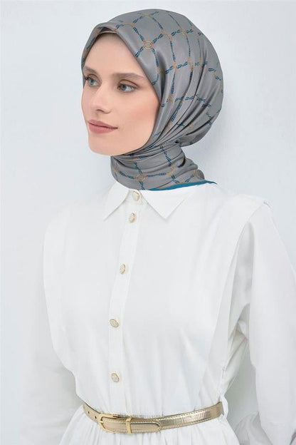 Armine İpek Eşarp 2026 Yaz - 9538-83 Koyu Gri Twill