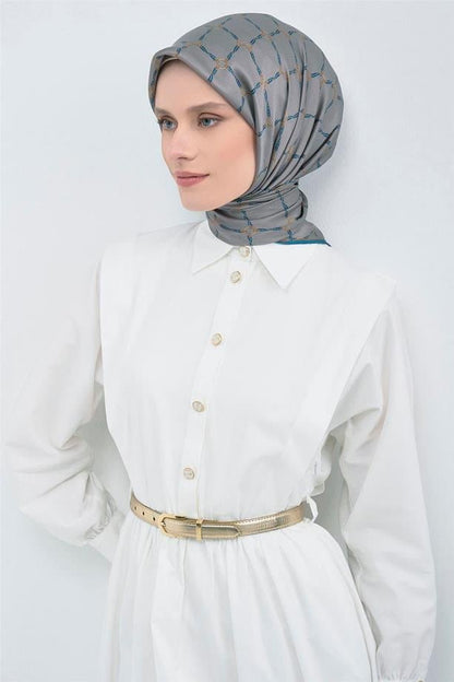 Armine İpek Eşarp 2026 Yaz - 9538-83 Koyu Gri Twill