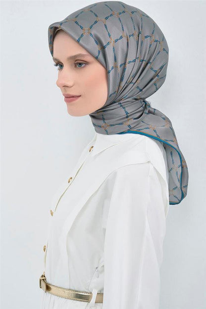 Armine İpek Eşarp 2026 Yaz - 9538-83 Koyu Gri Twill