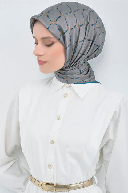 Armine İpek Eşarp 2026 Yaz - 9538-83 Koyu Gri Twill