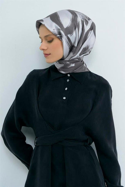 Armine İpek Eşarp 2026 Yaz - 9555-03 Gri Twill