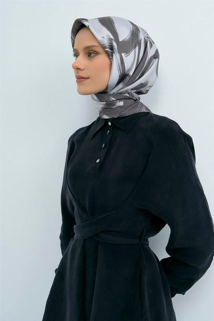 Armine İpek Eşarp 2026 Yaz - 9555-03 Gri Twill