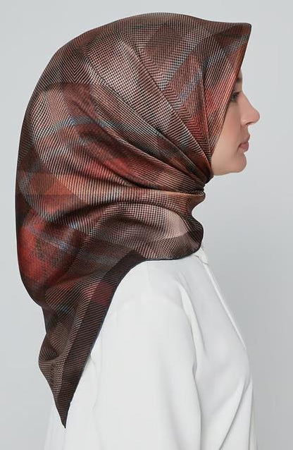 Armine İpek Eşarp Nostalji - 8210-03 Kahve Twill