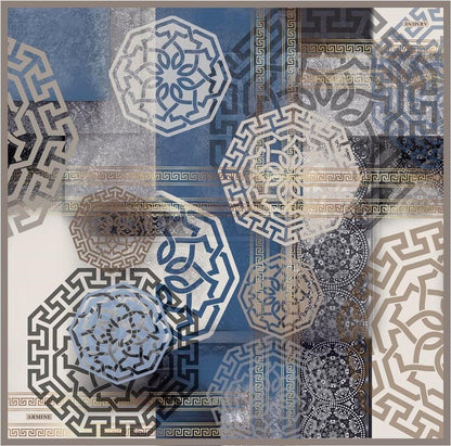 Armine İpek Eşarp Nostalji - 8245-09 Mavi Gri Twill