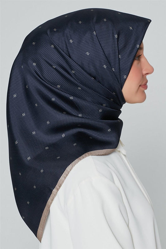 Armine İpek Eşarp Nostalji - 8259-09 Lacivert Vizon Sura