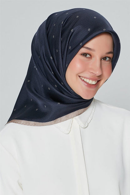 Armine İpek Eşarp Nostalji - 8259-09 Lacivert Vizon Sura