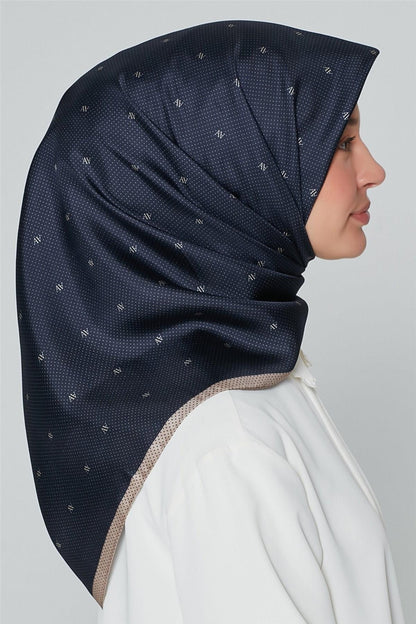 Armine İpek Eşarp Nostalji - 8259-09 Lacivert Vizon Twill