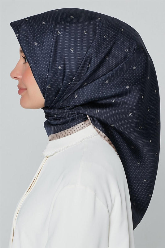 Armine İpek Eşarp Nostalji - 8259-09 Lacivert Vizon Sura