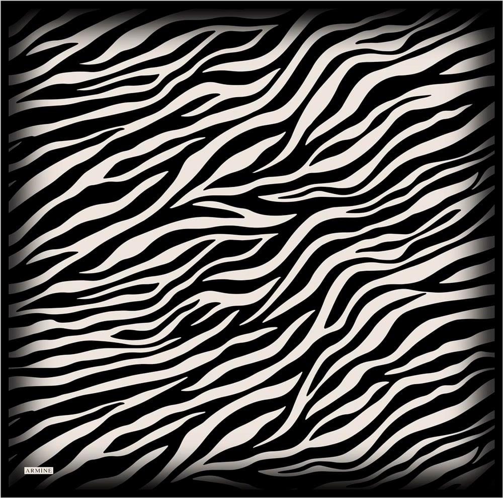Armine İpek Eşarp Nostalji - 8274-01 Siyah Krem Zebra Sura
