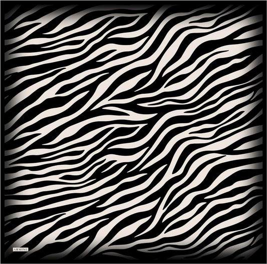Armine İpek Eşarp Nostalji - 8274-01 Siyah Krem Zebra Sura