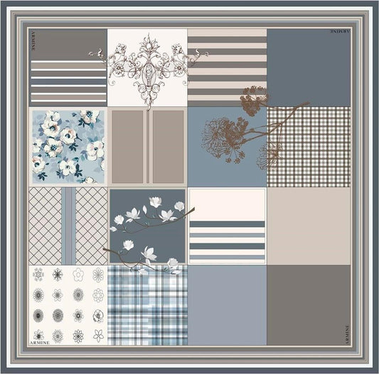 Armine İpek Eşarp Nostalji - 8303-02 İndigo Twill