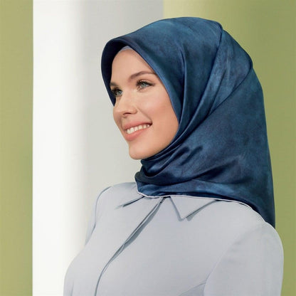 Armine İpek Eşarp Nostalji - 8333-82 Koyu Mavi Twill