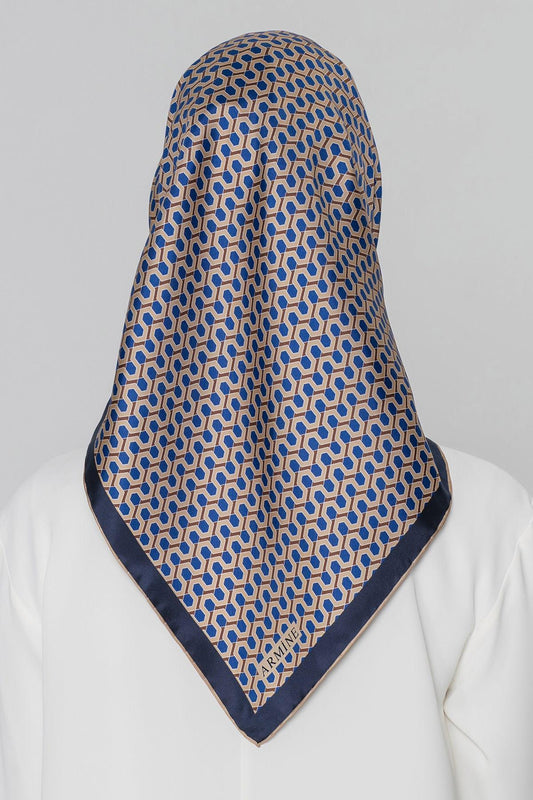 Armine İpek Eşarp Nostalji - 8401-35 Lacivert Twill