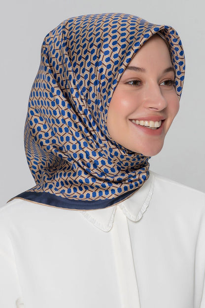 Armine İpek Eşarp Nostalji - 8401-35 Lacivert Twill