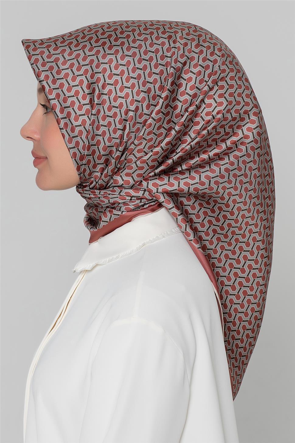 Armine İpek Eşarp Nostalji - 8401-37 Bakır Twill