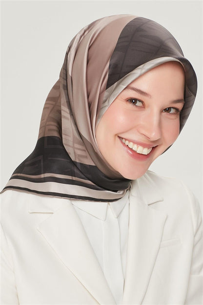 Armine İpek Eşarp Nostalji - 8516-03 Siyah Taş Sura