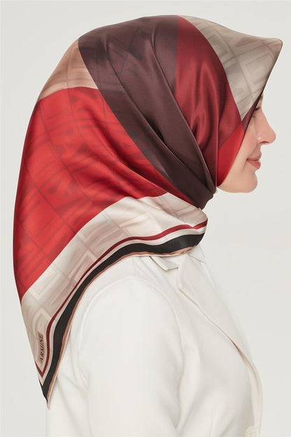 Armine İpek Eşarp Nostalji - 8516-30 Koyu Bordo Twill