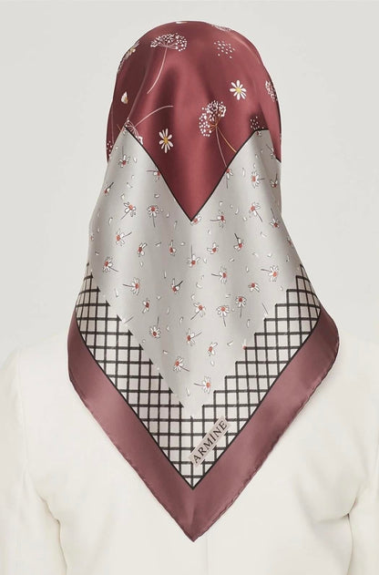 Armine İpek Eşarp Nostalji - 8517-07 Bordo Twill
