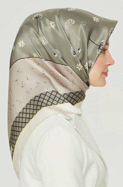 Armine İpek Eşarp Nostalji - 8517-36 Yeşil Twill