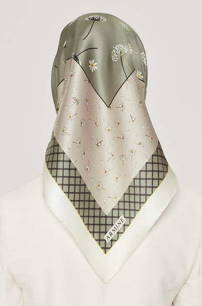 Armine İpek Eşarp Nostalji - 8517-36 Yeşil Twill