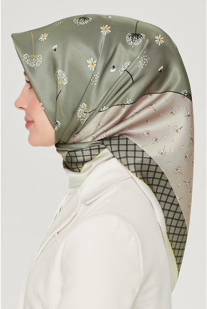 Armine İpek Eşarp Nostalji - 8517-36 Yeşil Twill
