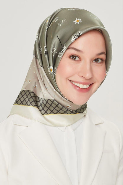 Armine İpek Eşarp Nostalji - 8517-36 Yeşil Twill