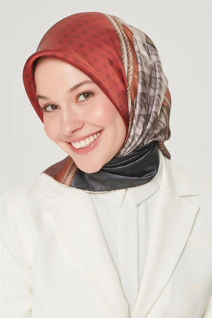 Armine İpek Eşarp Nostalji - 8519-30 Bakır Twill