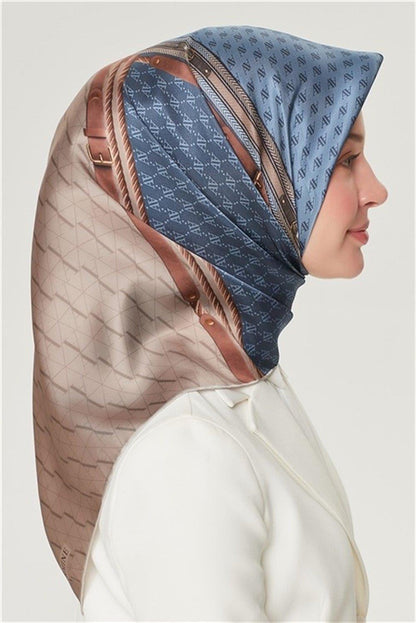 Armine İpek Eşarp Nostalji - 8519-83 Kot Mavi Twill